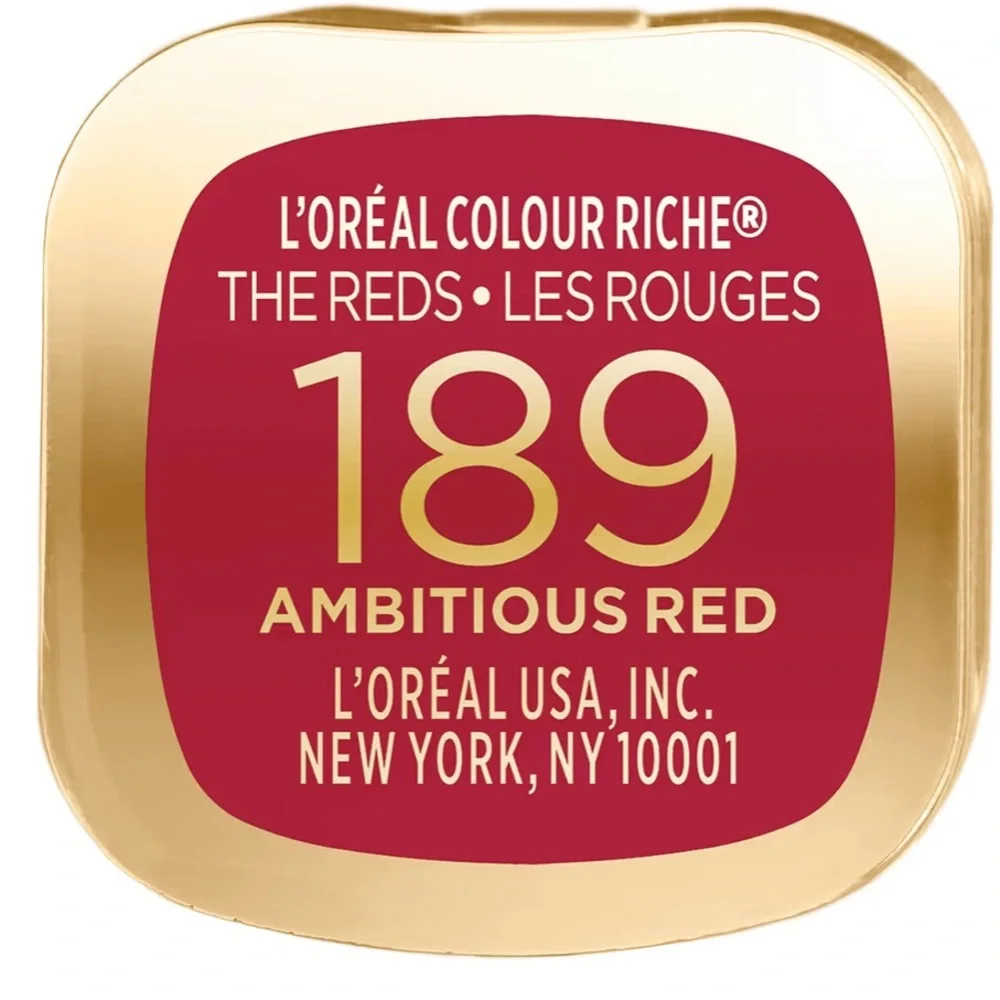 L'Oreal Paris Colour Riche Red Lipstick, Satin Finish, Ambitious Red 189 - Picture 3 of 3